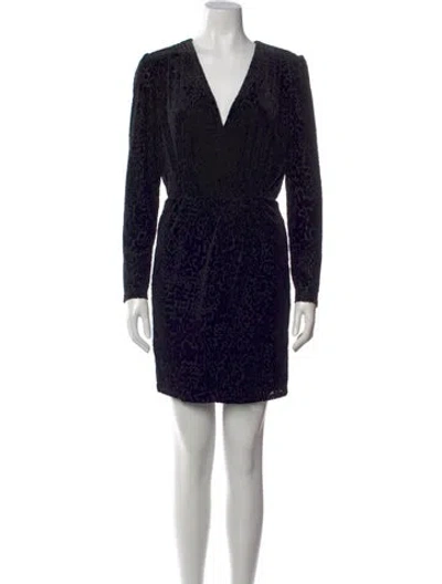 Pre-owned Allsaints Animal Print Mini Dress In Black