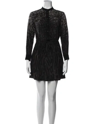 Pre-owned Allsaints Animal Print Mini Dress In Black