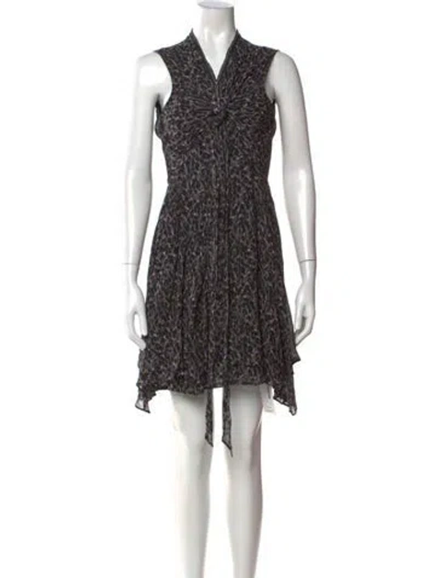 Pre-owned Allsaints Animal Print Mini Dress In Black