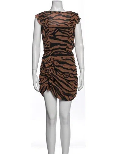 Pre-owned Allsaints Animal Print Mini Dress In Black