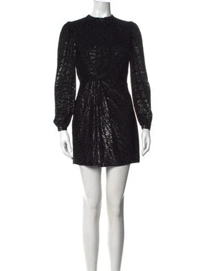 Pre-owned Allsaints Animal Print Mini Dress In Black