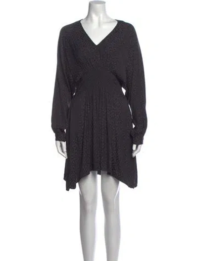 Pre-owned Allsaints Animal Print Mini Dress In Black