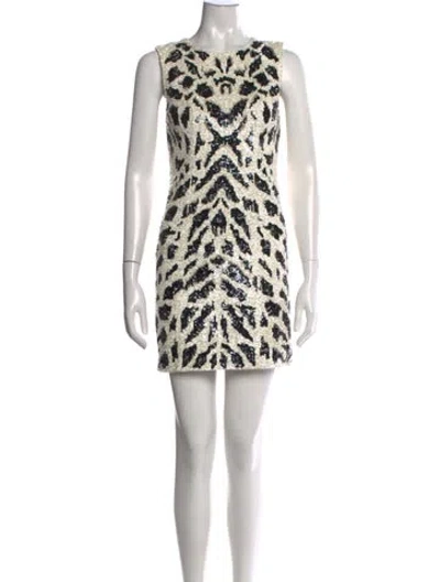 Pre-owned Allsaints Animal Print Mini Dress In Black/white