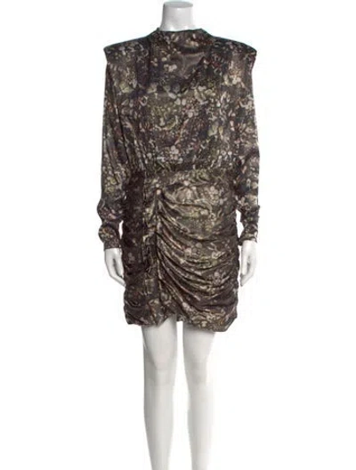 Pre-owned Allsaints Animal Print Mini Dress In Gold