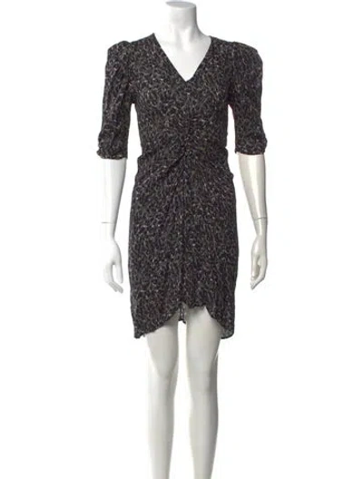 Pre-owned Allsaints Animal Print Mini Dress In Gray