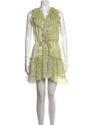 Pre-owned Allsaints Animal Print Mini Dress In Green