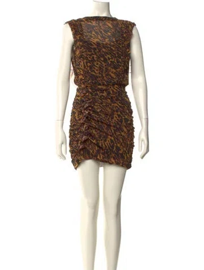 Pre-owned Allsaints Animal Print Mini Dress In Multi