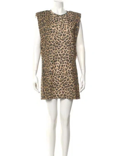 Pre-owned Allsaints Animal Print Mini Dress In Neutral