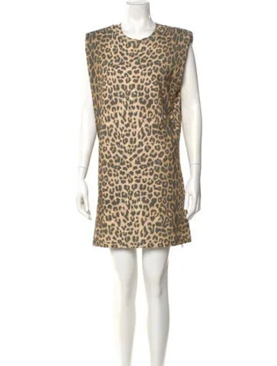 Pre-owned Allsaints Animal Print Mini Dress In Neutral