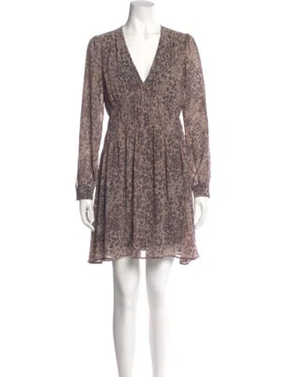 Pre-owned Allsaints Animal Print Mini Dress In Neutral
