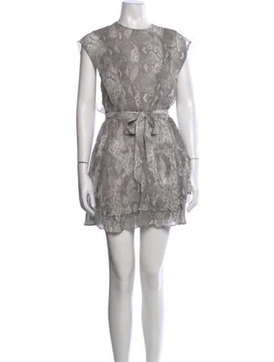 Pre-owned Allsaints Animal Print Mini Dress In Neutral