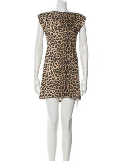 Pre-owned Allsaints Animal Print Mini Dress In Neutral
