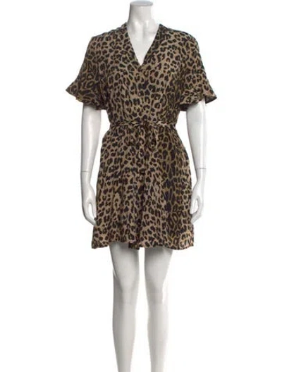 Pre-owned Allsaints Animal Print Mini Dress In Neutral