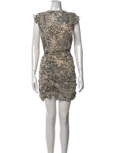 Pre-owned Allsaints Animal Print Mini Dress In Neutrals