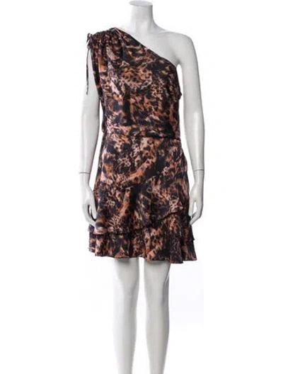 Pre-owned Allsaints Animal Print Mini Dress In Orange