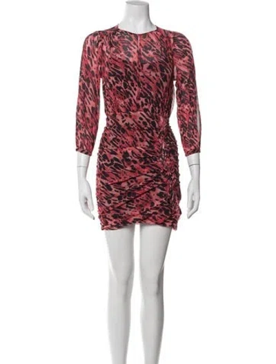 Pre-owned Allsaints Animal Print Mini Dress In Red