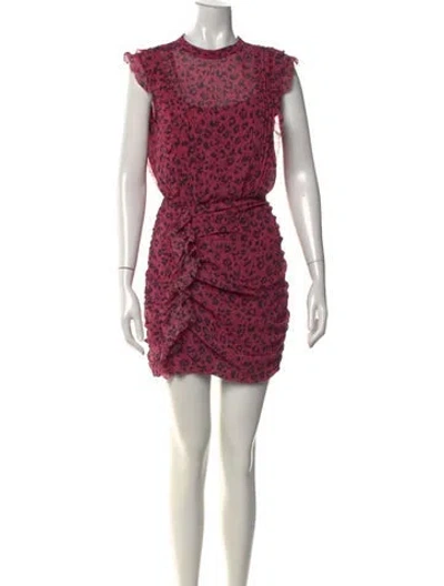Pre-owned Allsaints Animal Print Mini Dress W/ Tags In Purple