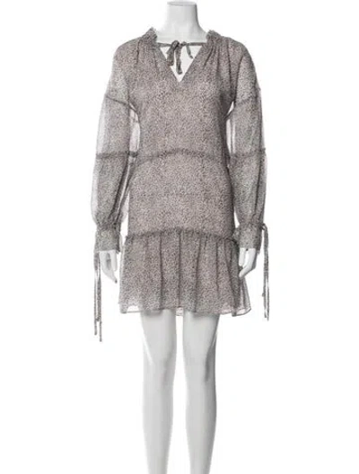 Pre-owned Allsaints Animal Print Mini Dress W/ Tags In White