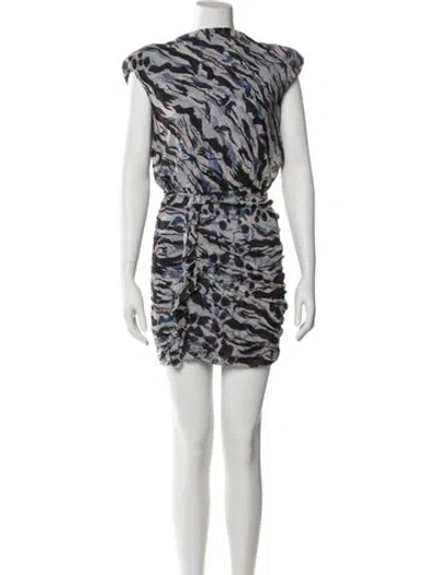 Pre-owned Allsaints Animal Print Mini Dress In White