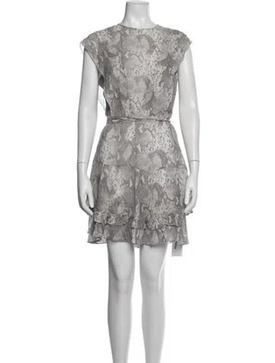 Pre-owned Allsaints Animal Print Mini Dress In White