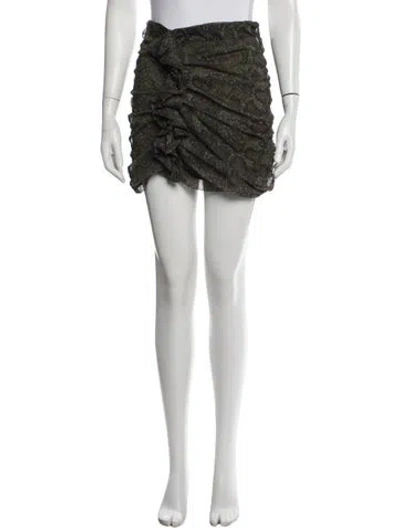 Pre-owned Allsaints Animal Print Mini Skirt In Gray