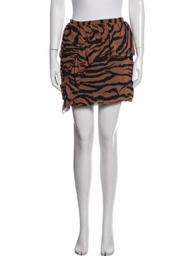 Pre-owned Allsaints Animal Print Mini Skirt In Multicolor