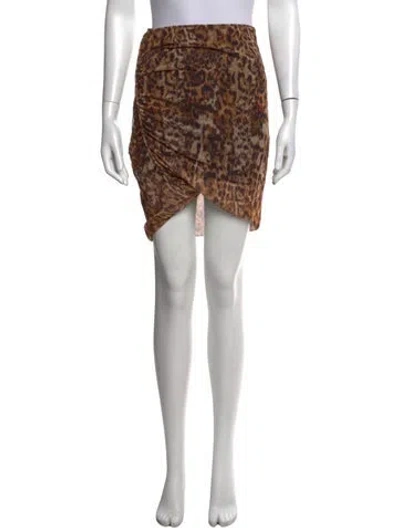 Pre-owned Allsaints Animal Print Mini Skirt In Neutral