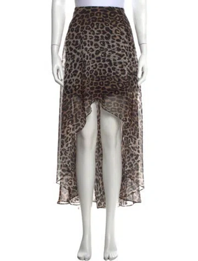 Pre-owned Allsaints Animal Print Mini Skirt In Neutrals