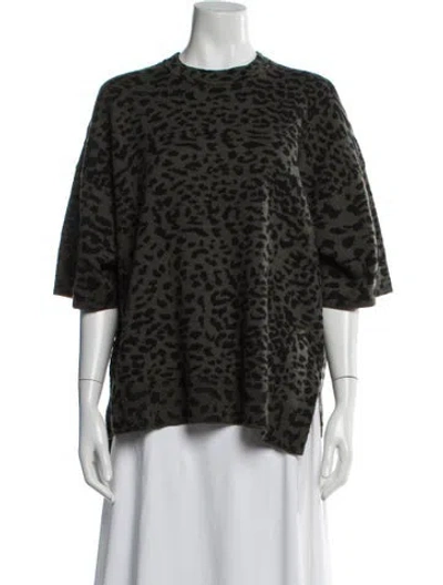 Pre-owned Allsaints Animal Print Mock Neck Sweater In Multi