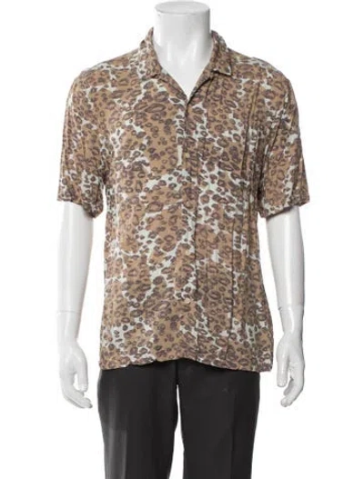 Pre-owned Allsaints Animal Print Short Sleeve Shirt In Multi
