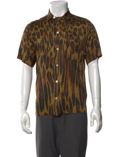 Pre-owned Allsaints Animal Print Short Sleeve Shirt In Multi