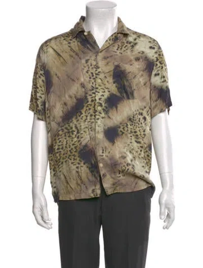 Pre-owned Allsaints Animal Print Short Sleeve Shirt In Neutral