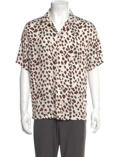 Pre-owned Allsaints Animal Print Short Sleeve Shirt In Neutral