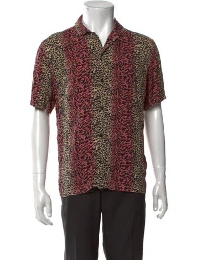 Pre-owned Allsaints Animal Print Short Sleeve Shirt In Neutral