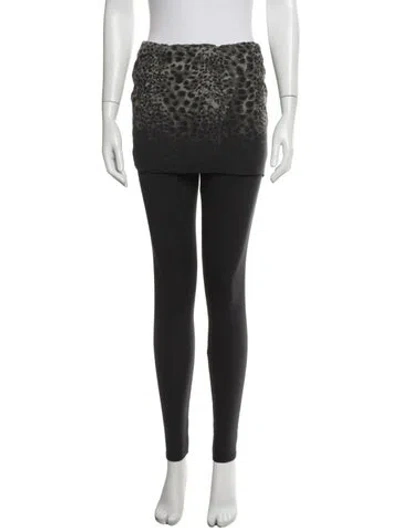 Pre-owned Allsaints Animal Print Skinny Leg Pants In Black