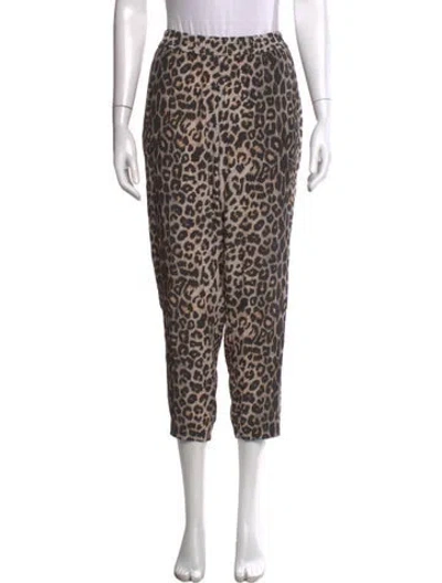 Pre-owned Allsaints Animal Print Straight Leg Pants In Neutrals