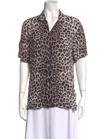 Pre-owned Allsaints Animal Print V-neck Sweater In Black/neutrals