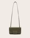 Allsaints Ann Leather Crossbody Wallet Bag In Military Green