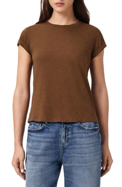 Allsaints Anna Cotton T-shirt In Brown