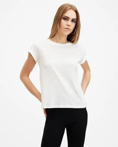 Allsaints Anna Crew Neck Short Sleeve T-shirt In Chalk White