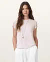 Allsaints Anna Crew Neck Short Sleeve T-shirt In Lilac Ash Pink