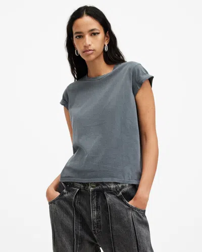 Allsaints Anna Crew Neck Short Sleeve T-shirt In Periscope Grey