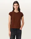 Allsaints Anna Crew Neck Short Sleeve T-shirt In Brown