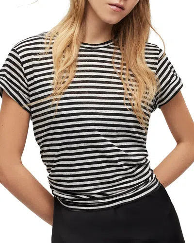 Allsaints Anna Striped Regular-fit Cotton-blend T-shirt In Multi