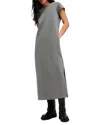 Allsaints Anna Cotton Maxi T-shirt Dress In Charcoal