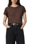 Allsaints Anna Shimmer T-shirt In Brown
