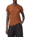 Allsaints Anna Short Sleeve Shimmer T-shirt In Brown