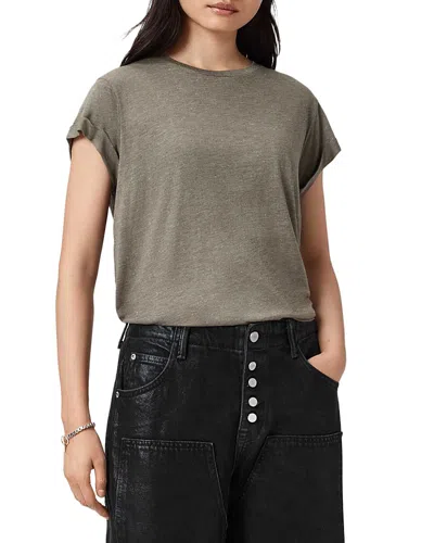 Allsaints Anna Shimmer Tee In Green