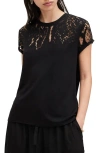 Allsaints Anna Snake Print Devore T-shirt In Black