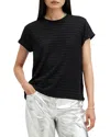 Allsaints Anna Stripe Tee In Black Shimmer